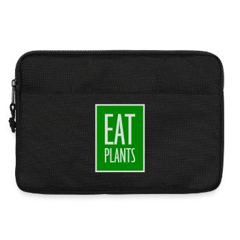 Eat Plants Funny Vegan Vegetarian Statement Logo - Laptop bag 13" - black - Front