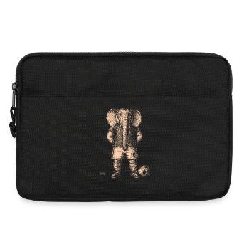 Éléphant avec ballon de foot pour des chemises bleu foncé - Sacoche pour ordinateur portable 13 pouces - noir - Devant