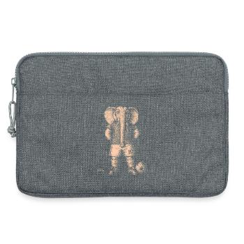 Éléphant avec ballon de foot pour des chemises bleu foncé - Sacoche pour ordinateur portable 13 pouces - gris chiné - Devant