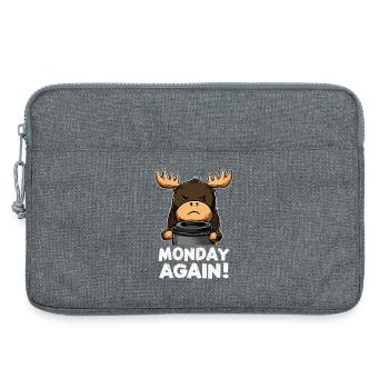 Funny Moose for Men Monday Humor Work - Laptop bag 13" - heather grey - Front