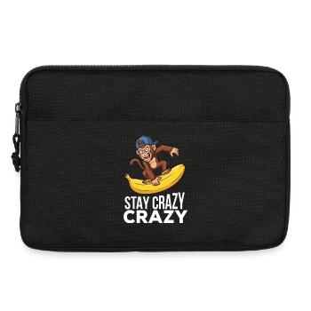 Verrückter Affe auf Bananen-Grafik-T-Shirt - Laptoptasche 13" - Schwarz - Vorne