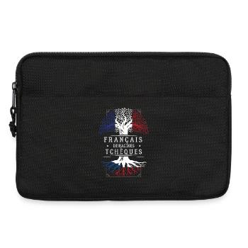 Francais De Racines Tcheques T-Shirt Cadeau Humour - Sacoche pour ordinateur portable 13 pouces - noir - Devant