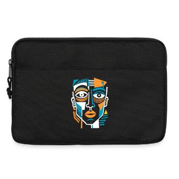 Visage cubiste coloré - Sacoche pour ordinateur portable 13 pouces - noir - Devant
