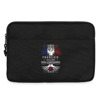 Francais De Racines Sud Coreennes T-Shirt Cadea... - Sacoche pour ordinateur portable 13 pouces - noir - Devant