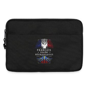 Francais De Racines Reunionnaises T-Shirt Cadea... - Sacoche pour ordinateur portable 13 pouces - noir - Devant