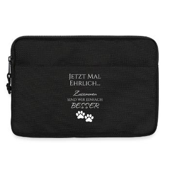 Zusammen besser – Pfote Minimal Design weiß - Laptoptasche 13" - Schwarz - Vorne