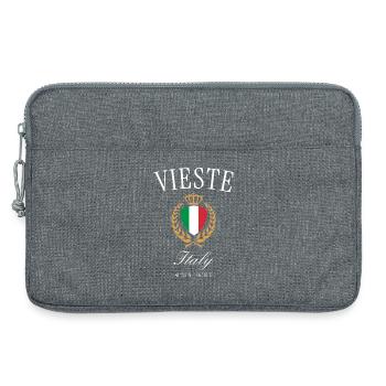 Couronne d’armoiries Vieste Italie – Souvenir de voyage - Sacoche pour ordinateur portable 13 pouces - gris chiné - Devant