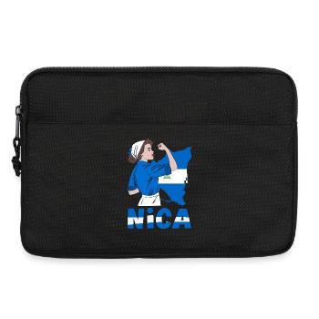 Fierté et Foyer du drapeau du Nicaragua - Sacoche pour ordinateur portable 13 pouces - noir - Devant