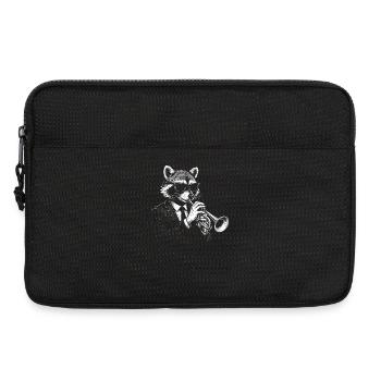 Raccoon joue de la trompette dans une musique jazz - Sacoche pour ordinateur portable 13 pouces - noir - Devant