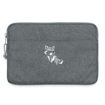 Raccoon joue de la trompette dans une musique jazz - Sacoche pour ordinateur portable 13 pouces - gris chiné - Devant