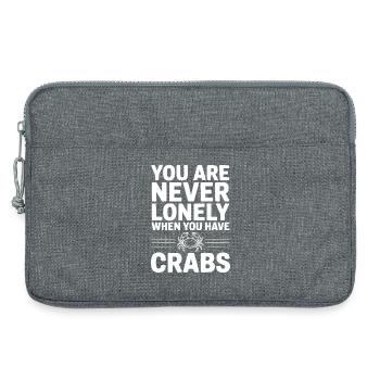 you_are_never_lonely_when_you_have_crabs_white - Sacoche pour ordinateur portable 13 pouces - gris chiné - Devant