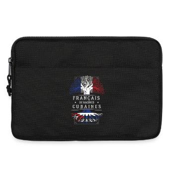 Francais De Racines Cubaines T-Shirt Cadeau Humour - Sacoche pour ordinateur portable 13 pouces - noir - Devant