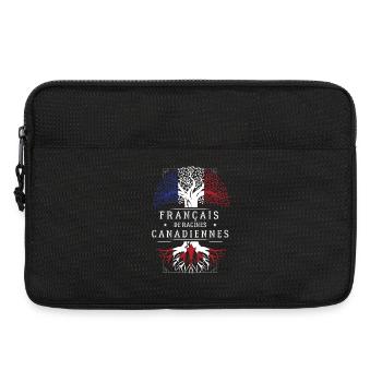 Francais De Racines Canadiennes T-Shirt Cadeau ... - Sacoche pour ordinateur portable 13 pouces - noir - Devant