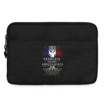 Francais De Racines Ardechoises T-Shirt Cadeau ... - Sacoche pour ordinateur portable 13 pouces - noir - Devant