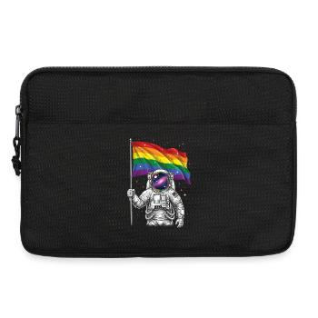 Pride Month LGBT – Astronaut mit Regenbogenflagge - Laptoptasche 13" - Schwarz - Vorne