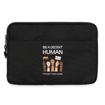 Pride Month LGBTQ - Be a Decent Human - Laptop bag 13" - black - Front