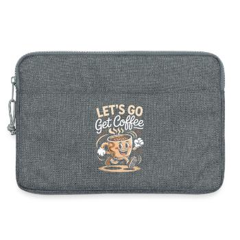 Lets Go Get Coffee Cute Aesthetic Caffeine Lover - Laptop bag 13" - heather grey - Front