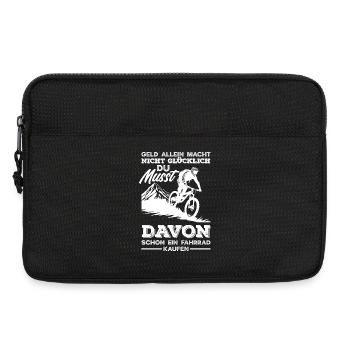 Mountainbike Fahrrad Glücklich Mtb Spruch - Laptoptasche 13" - Schwarz - Vorne