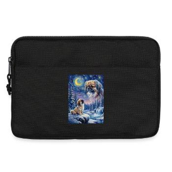 Howling to the Moon Meme Hund Pekingese - Laptoptasche 13" - Schwarz - Vorne