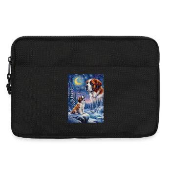 Howling to the Moon Meme Hund Bernhardiner - Laptoptasche 13" - Schwarz - Vorne