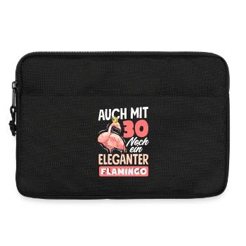 Mit 30 Eleganter Flamingo Geburtstag - Laptoptasche 13" - Schwarz - Vorne