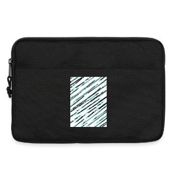 Diagonal turquoise texture - Laptop bag 13" - black - Front