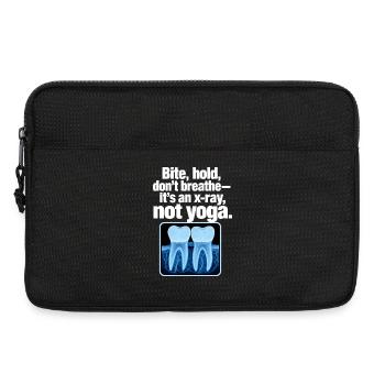 Humour drôle de dentiste aux radiographies, c’est une radiographie, pas du yoga - Sacoche pour ordinateur portable 13 pouces - noir - Devant