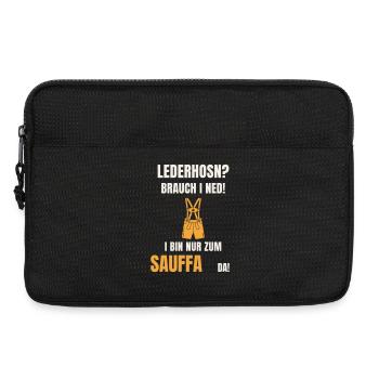 Lederhosn Brauch i ned - Sauffa Spruch Tracht - Laptoptasche 13" - Schwarz - Vorne