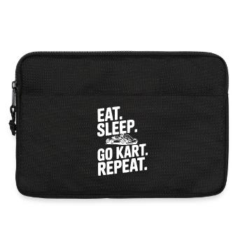 Iss. Schlaf. Go Kart. Wiederholen. - Laptoptasche 13" - Schwarz - Vorne