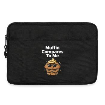 Muffin se compare à moi avec un muffin drôle - Sacoche pour ordinateur portable 13 pouces - noir - Devant
