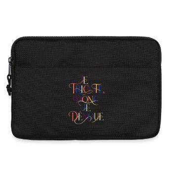 Chromatisches Stricken in verzierten Buchstaben - Laptoptasche 13" - Schwarz - Vorne