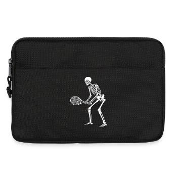 Skeleton joue au tennis - Sacoche pour ordinateur portable 13 pouces - noir - Devant
