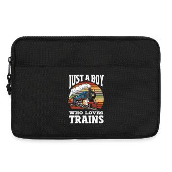 Un garçon qui aime les trains Chemin de fer - Sacoche pour ordinateur portable 13 pouces - noir - Devant
