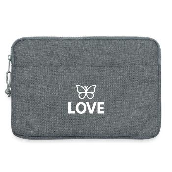Papillon Amour Minimal - Sacoche pour ordinateur portable 13 pouces - gris chiné - Devant