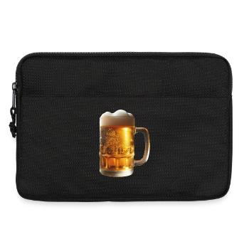 Une bière fraîche dans une chope de bière - Sacoche pour ordinateur portable 13 pouces - noir - Devant