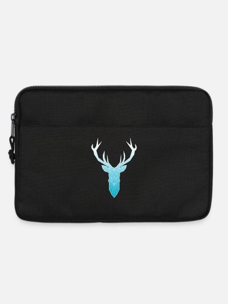 Deer head in triangle design (light blue) - Laptop bag 13" - black