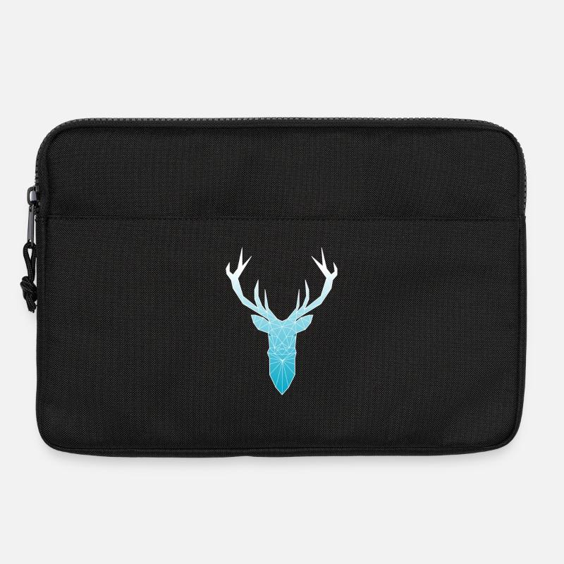 Deer head in triangle design (light blue) - Laptop bag 13" - black