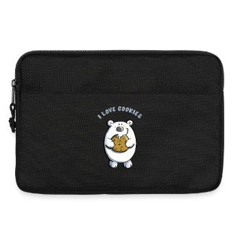 J'aime les cookies Polar Bear - Biscuits - Drôle - Cadeau - Sacoche pour ordinateur portable 13 pouces - noir - Devant