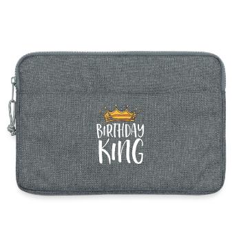 Birthday King Crown T-Shirt - Laptop bag 13" - heather grey - Front