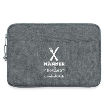 Les hommes qui cuisinent sont irrésistibles - Sacoche pour ordinateur portable 13 pouces - gris chiné - Devant