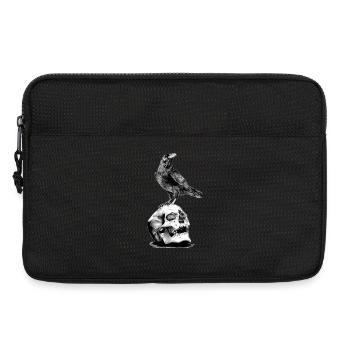 Skull with a crow - Laptop bag 13" - black - Front