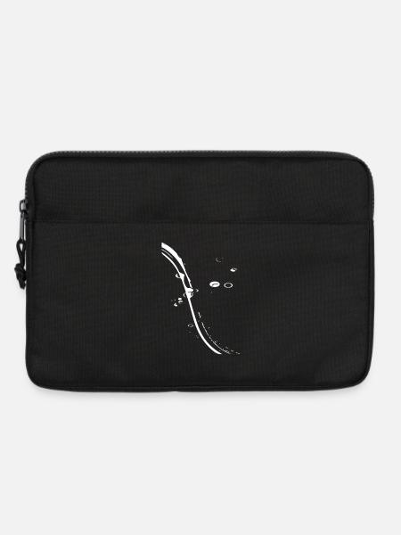 Kurvenlinie Abstrakte Linienkunst - Laptoptasche 13" - Schwarz