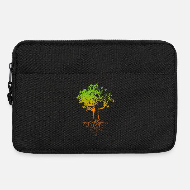 Baum Herbst Farben bunt Illustration Wald Natur - Laptoptasche 13" - Schwarz