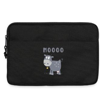 Caricature de vache Mooo - Sacoche pour ordinateur portable 13 pouces - noir - Devant