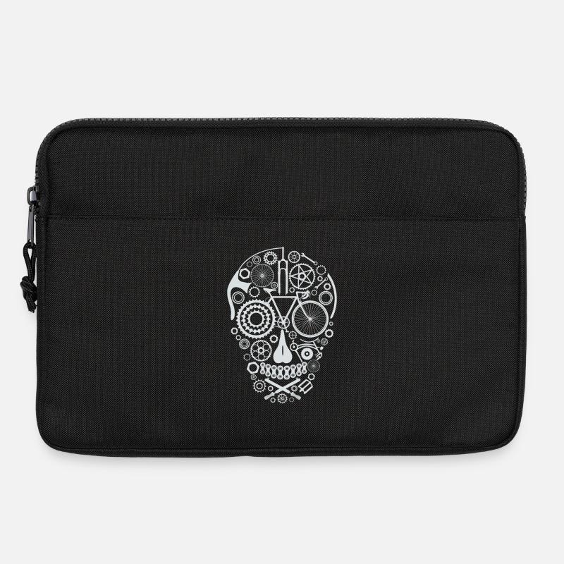 Bicycle Skull light grey - Laptoptasche 13" - Schwarz