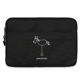 Steckenfärt, hobbyhorse, horse on wheels - Laptop bag 13" - black - Front
