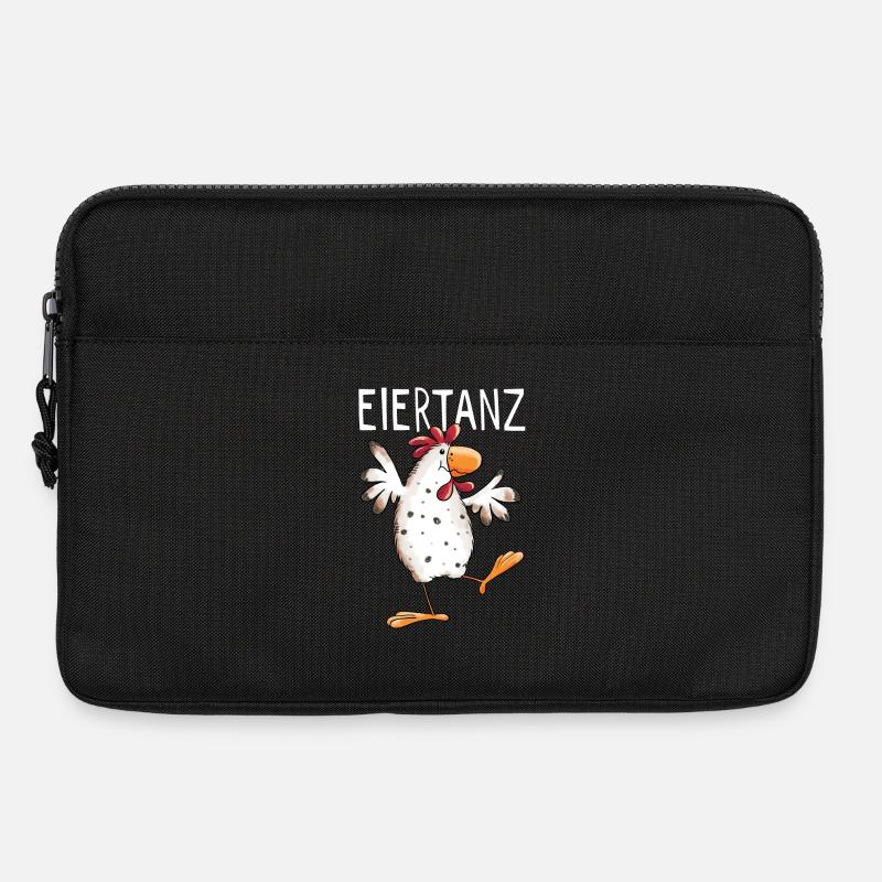 Eiertanz Huhn - Hühner - Comic - Vogel - Fun - Laptoptasche 13" - Schwarz