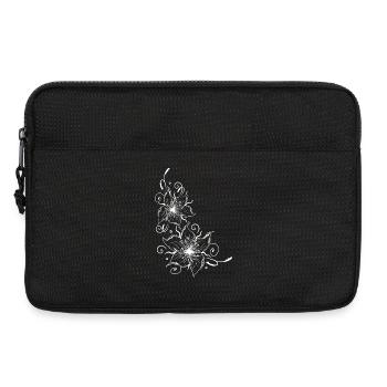 Zwei weiße Lilien mit floralen Verzierungen - Laptoptasche 13" - Schwarz - Vorne