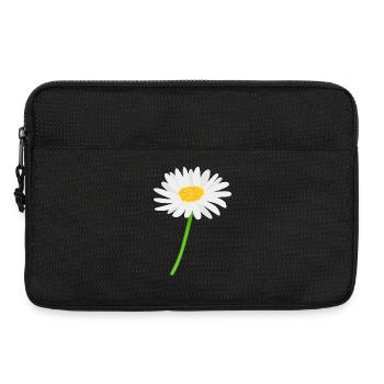 Marguerite fleur avec tige - Sacoche pour ordinateur portable 13 pouces - noir - Devant
