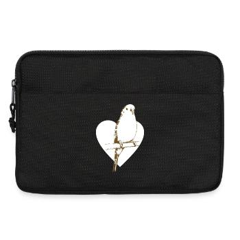 Süßer Kernbeißer auf Herz - Laptoptasche 13" - Schwarz - Vorne